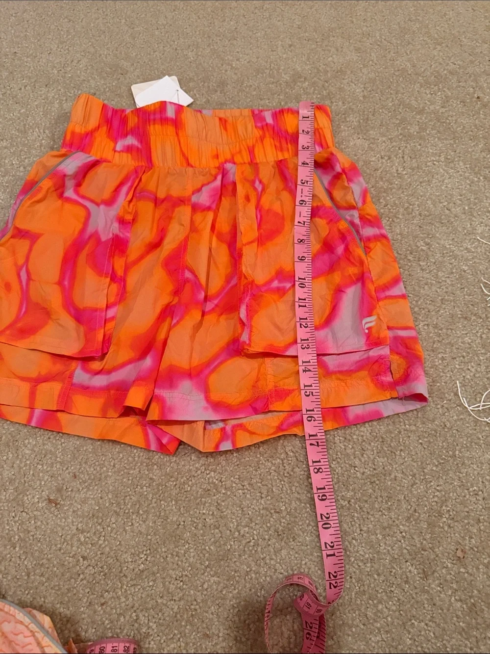 Fabletics Bright Orange & Pink Patterned Women's Shorts